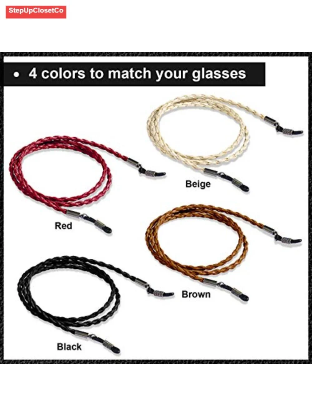 PU Leather Glasses Holder Strap Cord Retainer Lanyard Eyeglass Necklace Unisex